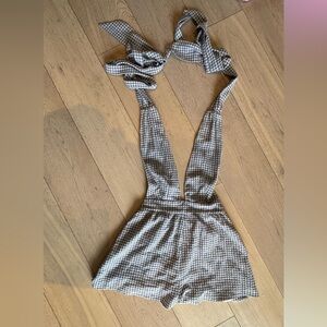 Majorelle Callie Romper in Blue Gingham XS